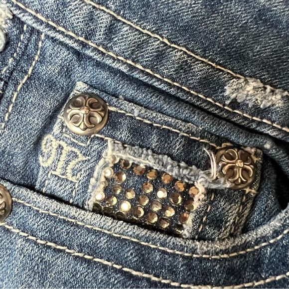 MISS ME STYLE# JP4221R LOW RISE BOOT CUT WOMEN'S BLUE JEANS SIZE 27 - Picture 12 of 16